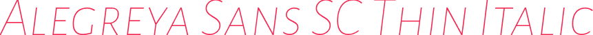 Alegreya Sans SC Thin Italic